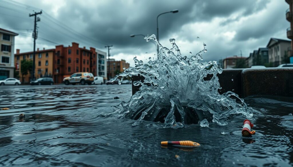 Rückstau bei Starkregen Rückstau bei Starkregen